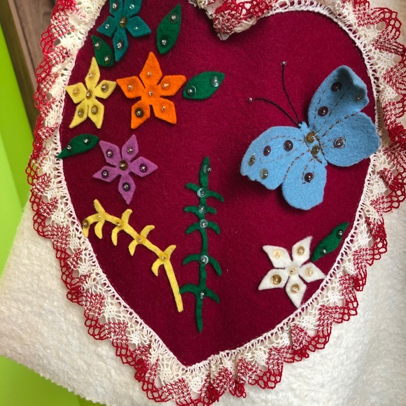 Real vintage VALENTINE CIRCLE SKIRT from the 50's, wool felt. Size S. Rockabilly - Picture 10 of 14